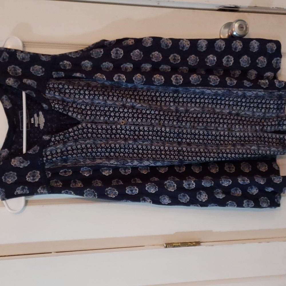Patterned Shirt, Blue and White, size XXL, Sonoma